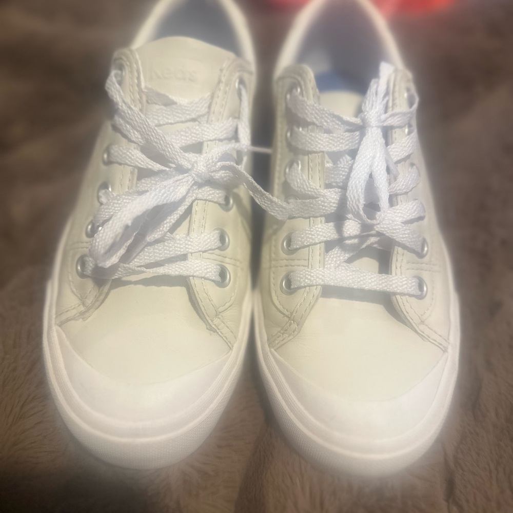 Keds-White Canvas Low-Top Sneakers with Rubber Soles